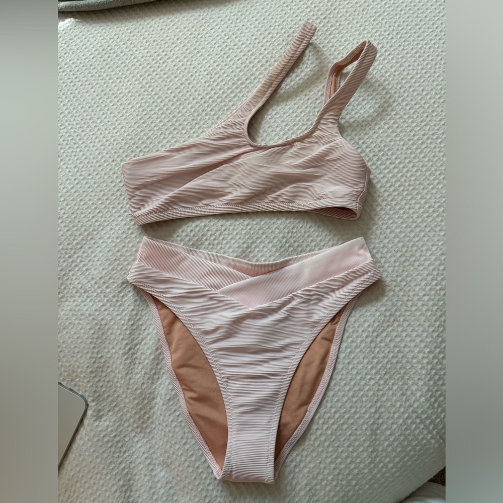 Ribbed double-strap bikini